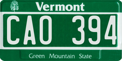 VT license plate CAO394