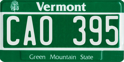 VT license plate CAO395