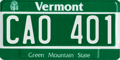 VT license plate CAO401