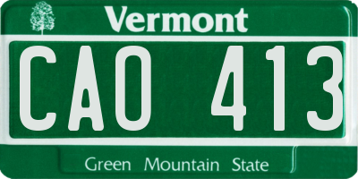 VT license plate CAO413