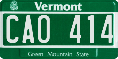 VT license plate CAO414