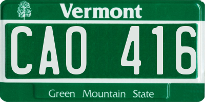 VT license plate CAO416
