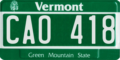 VT license plate CAO418