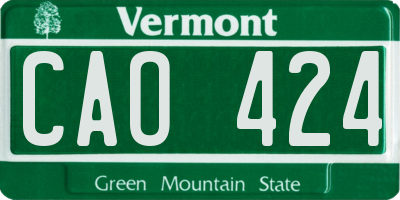 VT license plate CAO424