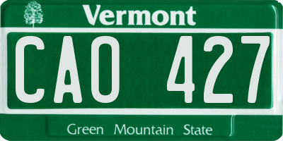VT license plate CAO427