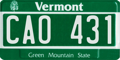 VT license plate CAO431