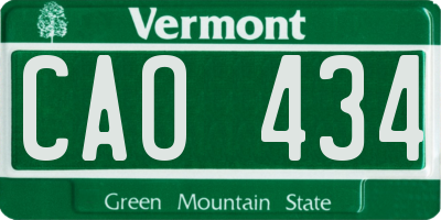 VT license plate CAO434