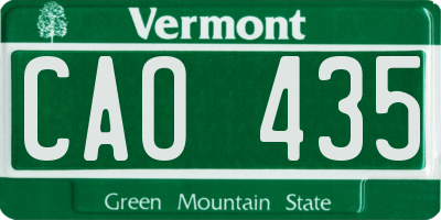 VT license plate CAO435