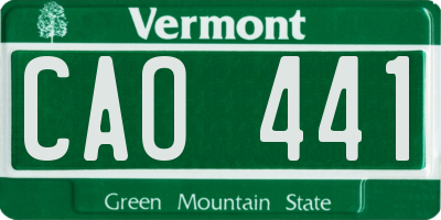 VT license plate CAO441