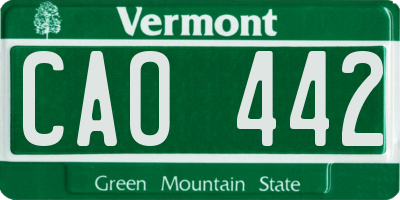 VT license plate CAO442