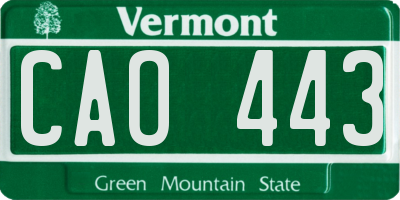 VT license plate CAO443