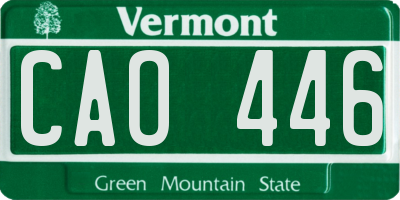 VT license plate CAO446