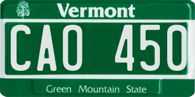 VT license plate CAO450