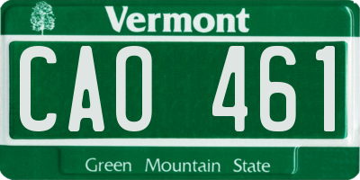 VT license plate CAO461