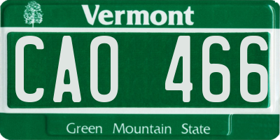 VT license plate CAO466