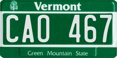 VT license plate CAO467