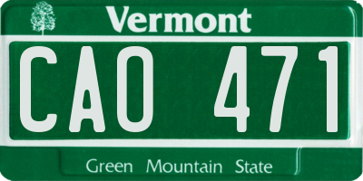 VT license plate CAO471
