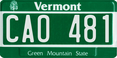 VT license plate CAO481