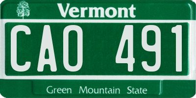 VT license plate CAO491
