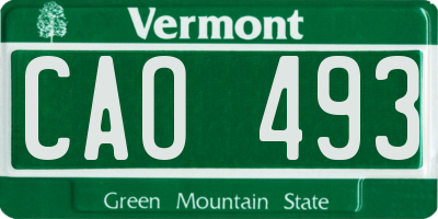 VT license plate CAO493