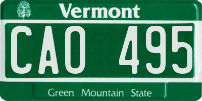 VT license plate CAO495