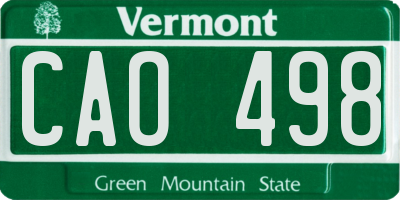 VT license plate CAO498