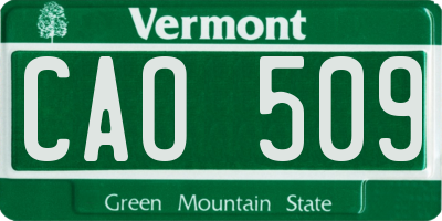 VT license plate CAO509