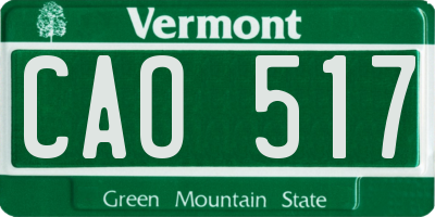 VT license plate CAO517