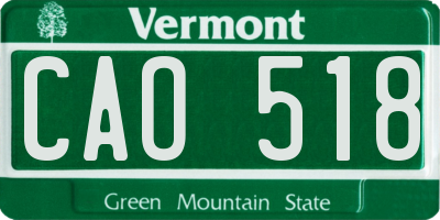 VT license plate CAO518