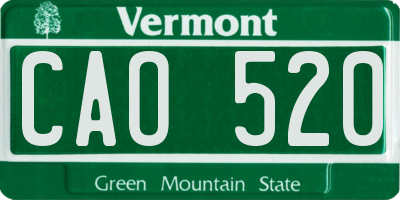 VT license plate CAO520