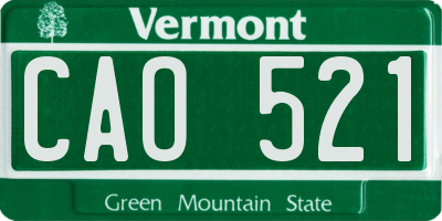 VT license plate CAO521