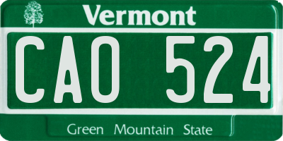 VT license plate CAO524