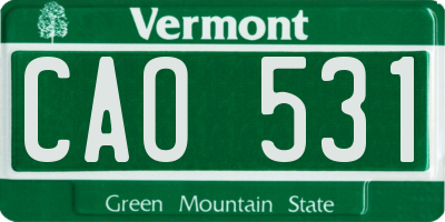 VT license plate CAO531