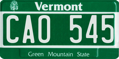 VT license plate CAO545