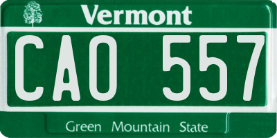 VT license plate CAO557