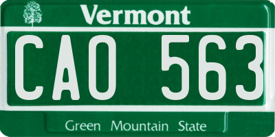 VT license plate CAO563