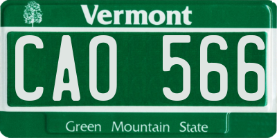 VT license plate CAO566