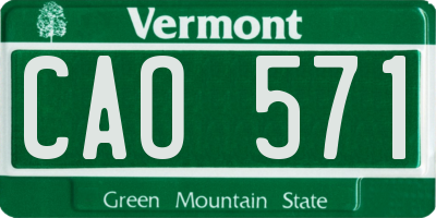 VT license plate CAO571