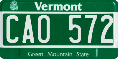 VT license plate CAO572
