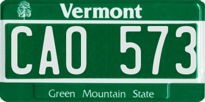VT license plate CAO573