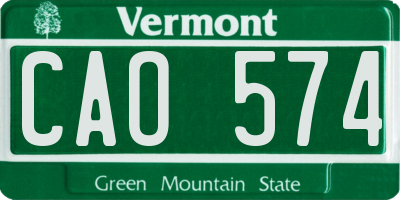 VT license plate CAO574