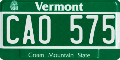 VT license plate CAO575