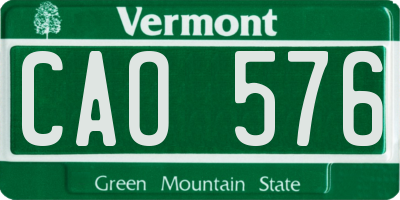 VT license plate CAO576