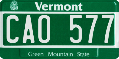 VT license plate CAO577