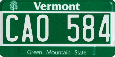 VT license plate CAO584