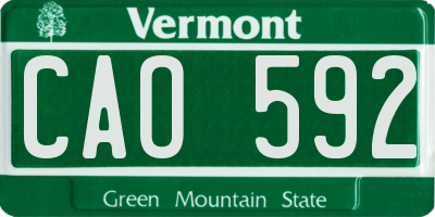 VT license plate CAO592