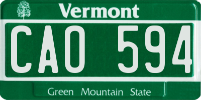 VT license plate CAO594