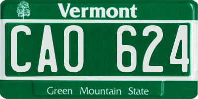 VT license plate CAO624