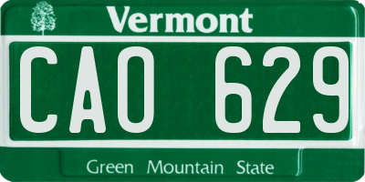 VT license plate CAO629