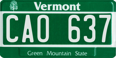 VT license plate CAO637